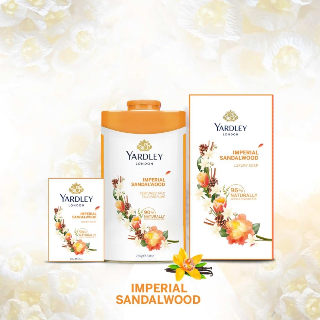 Yardley Sandalwood Luxury Soap Yellow 100g Pack of 3