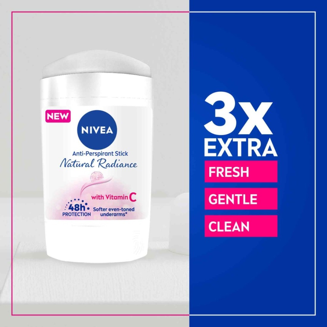 NIVEA Antiperspirant for Women Natural Radiance Stick 50ml Pack of 2