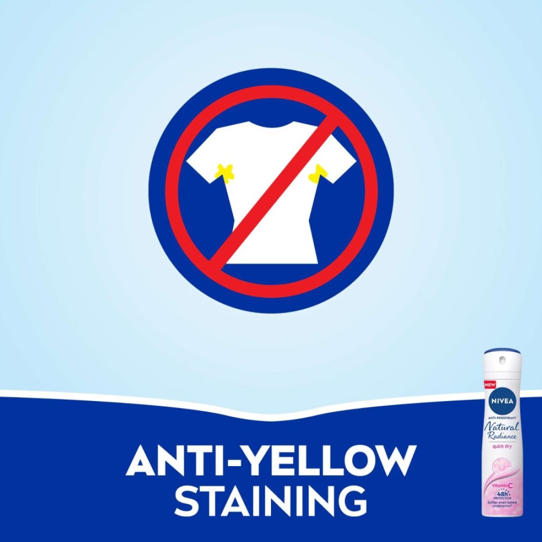 NIVEA Antiperspirant for Women Natural Radiance Spray 150ml Pack of 3
