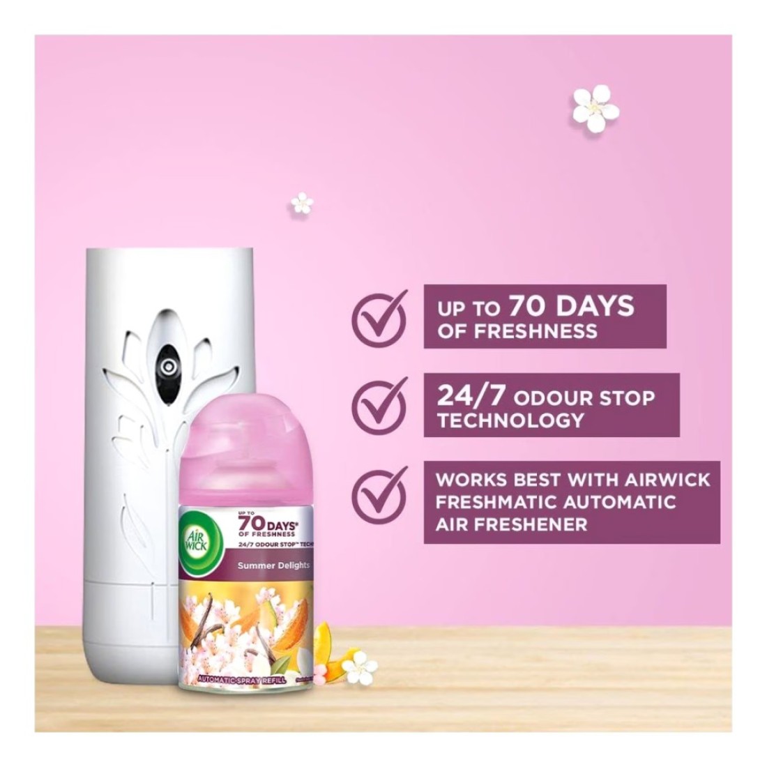 Airwick Vanilla Freshmatic Automatic Air Freshener Refill 250ml Pack of 3