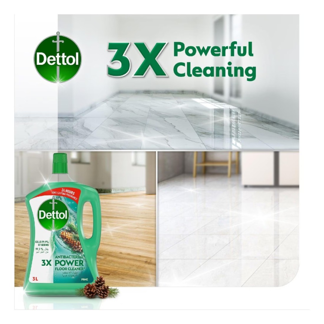 Dettol Anti Bacterial All Purpose And Floor Cleaner Pine 3L And Trigger Lemon 500ml