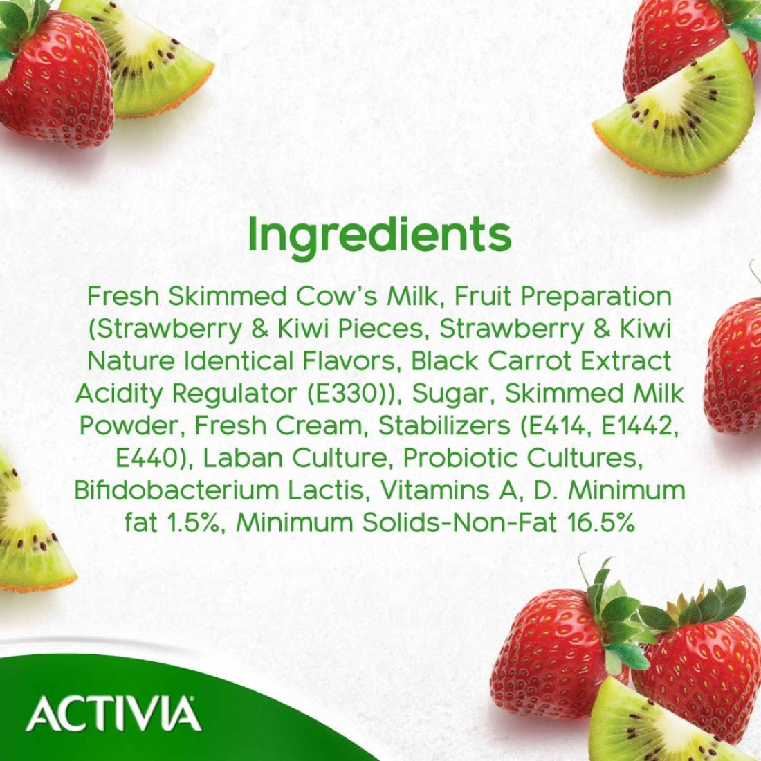 Activia Yoghurt Go Drinkable Yogurt Snack Kiwi-Strawberry 280ml