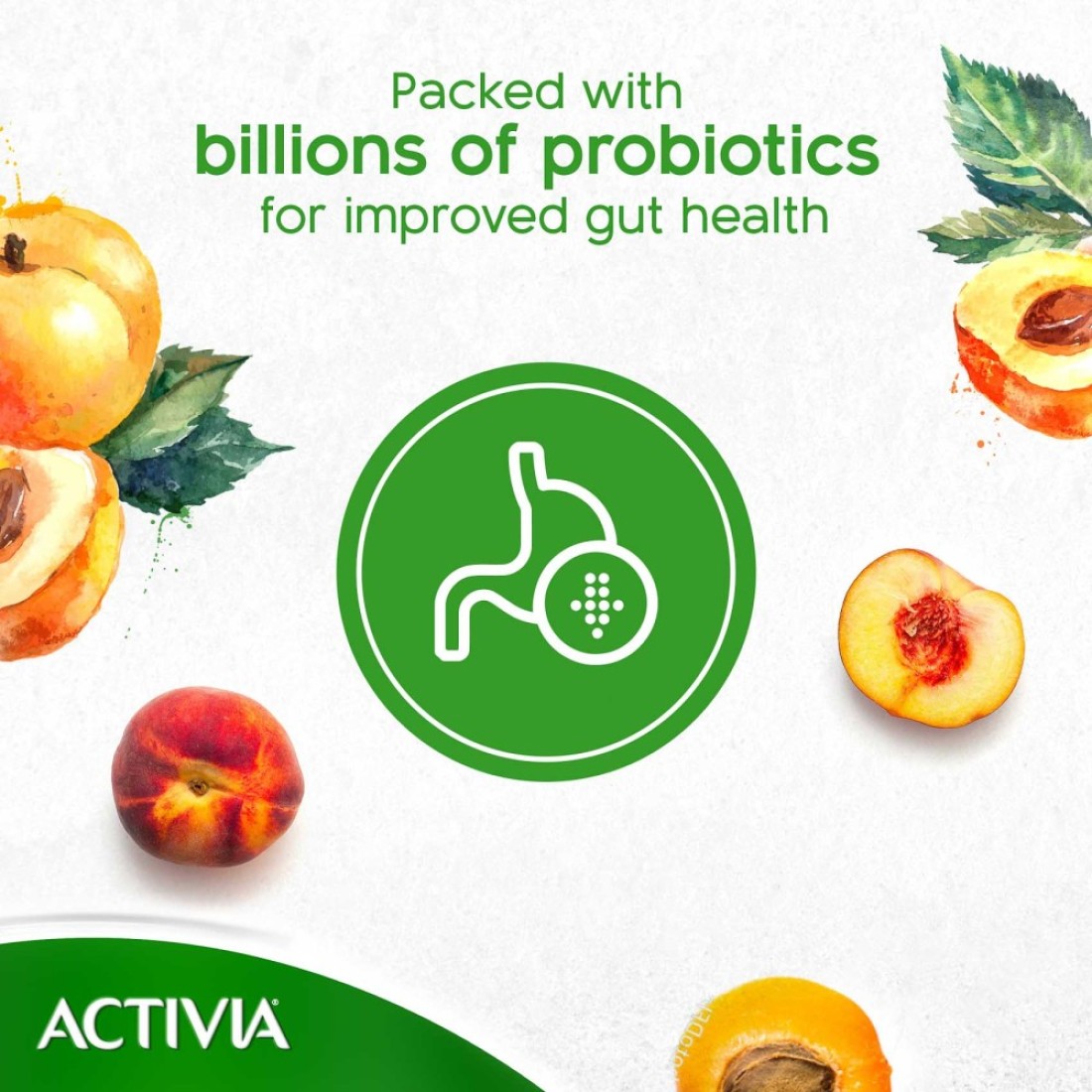 Activia Full Fat Peach And Apricot Stirred Yoghurt 120g Pack of 8