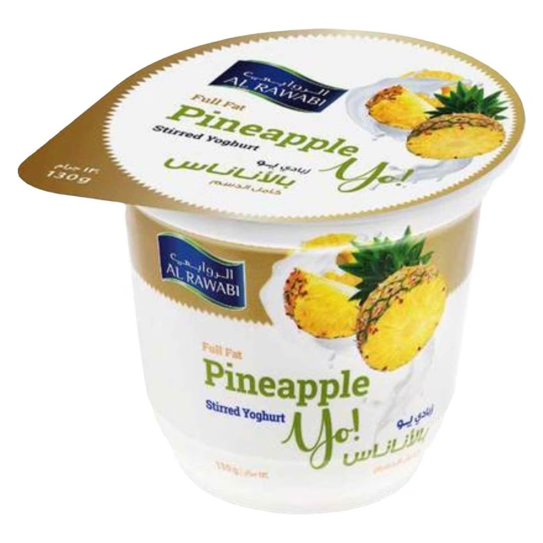 Al Rawabi Yo Full Fat Pineapple Stirred Yoghurt 130g