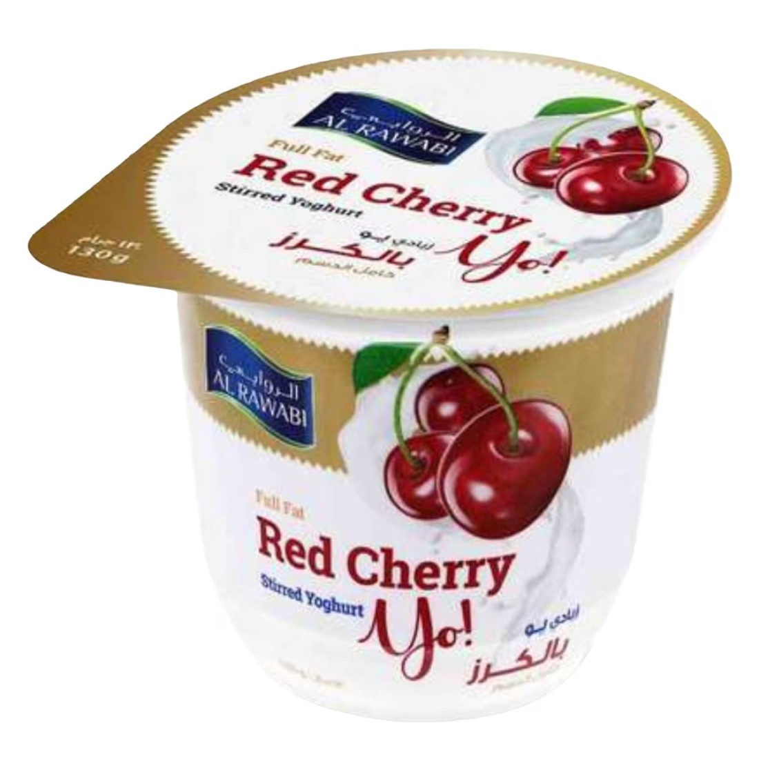 Al Rawabi Yo Full Fat Red Cherry Stirred Yoghurt 130g