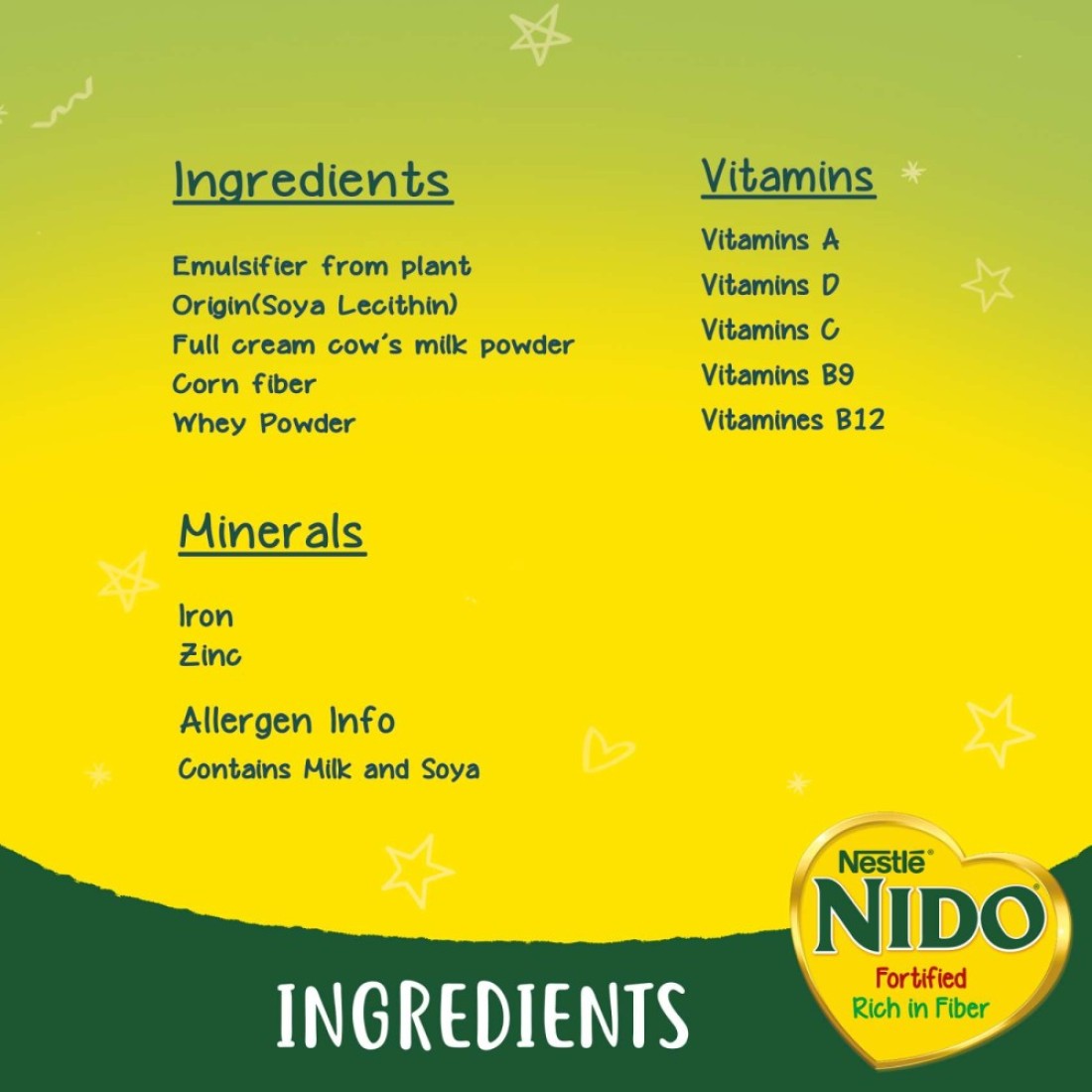 Nestle Nido Fortified Milk Powder Rich In Fiber Pouch 900g