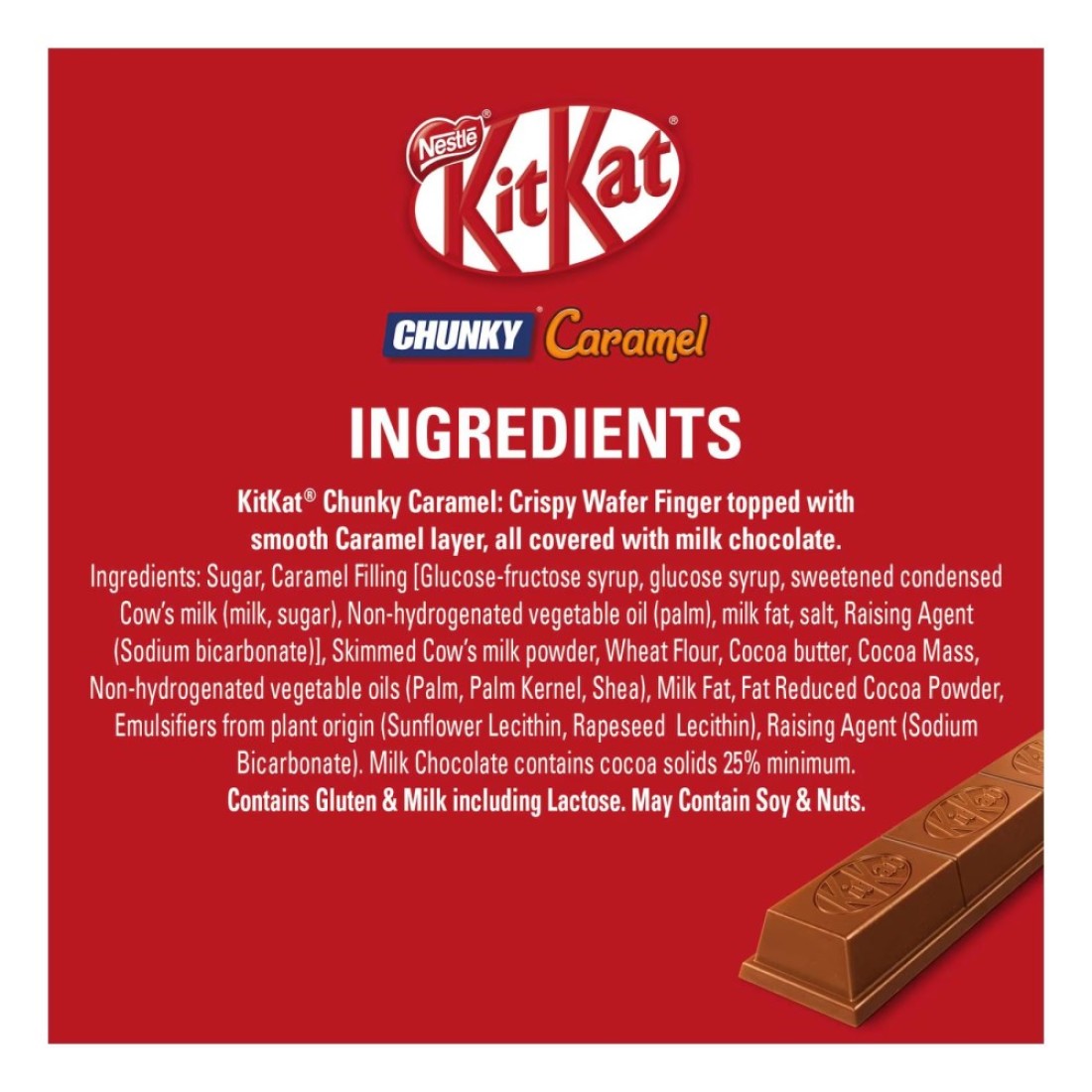 Nestle KitKat Chunky Salted Caramel Chocolate Bar, 42g Pack of 24