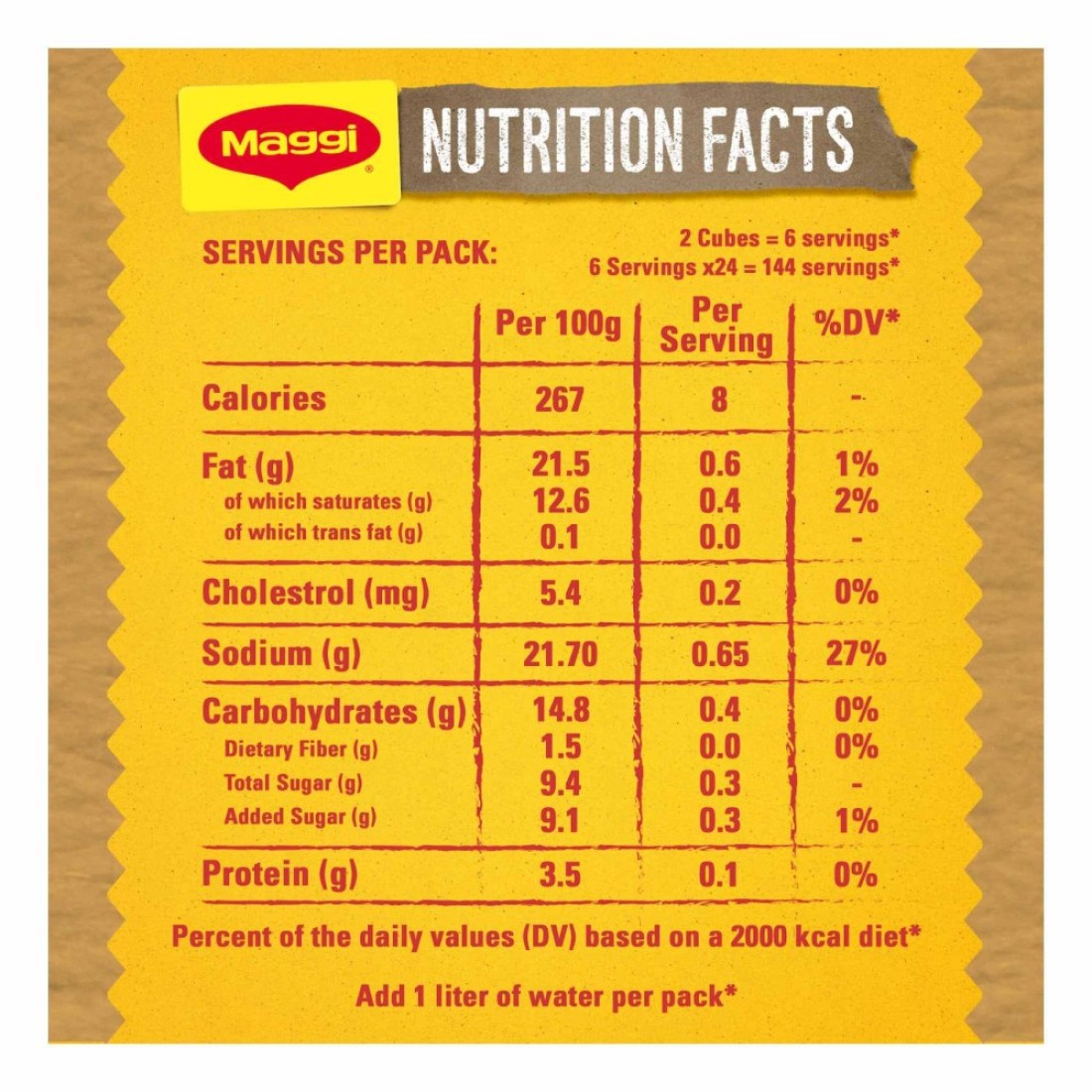Nestle Maggi Chicken Stock Cubes 18g Pack of 24