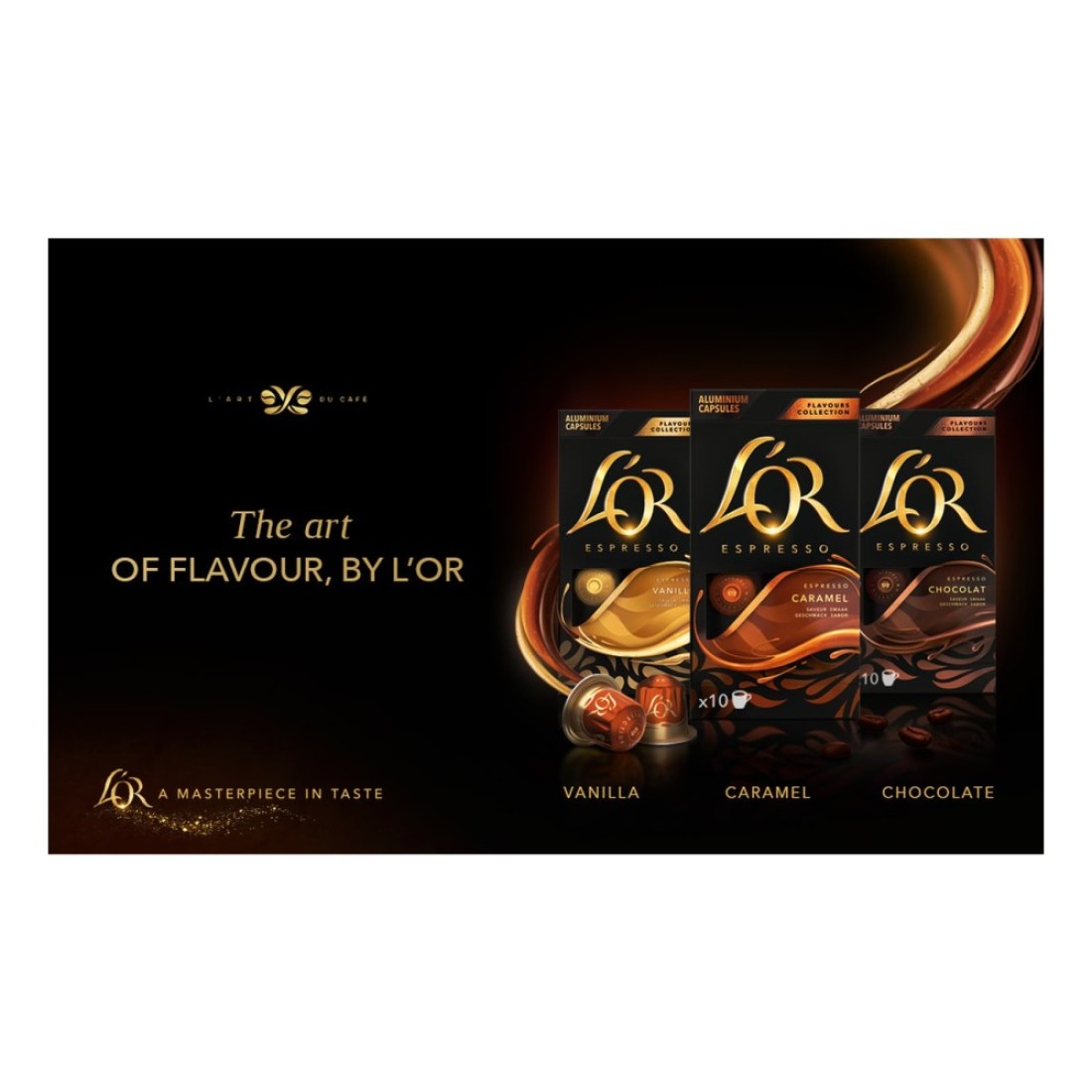 L&#39;Or Flavours Collection Vanilla Flavour Espresso Coffee Capsules, 52g