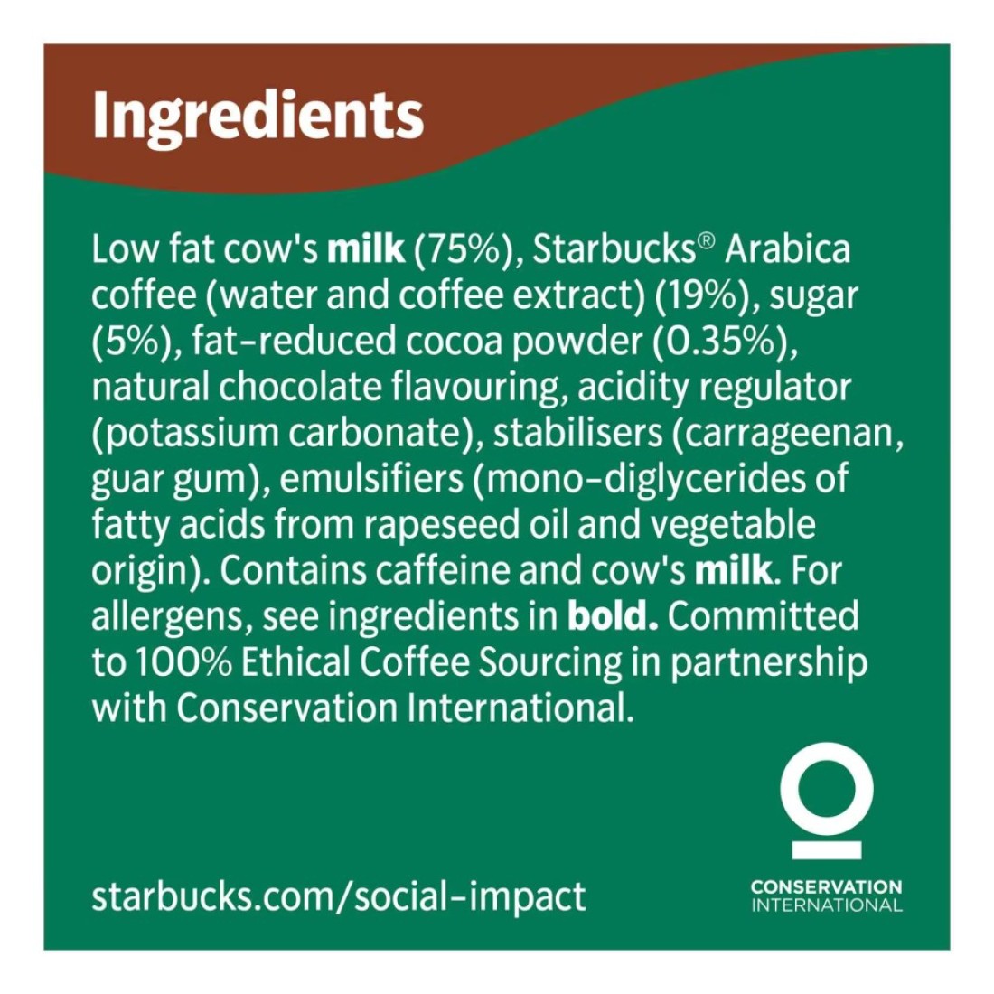 Starbucks Chocolate Mocha Coffee Drink, 220ml