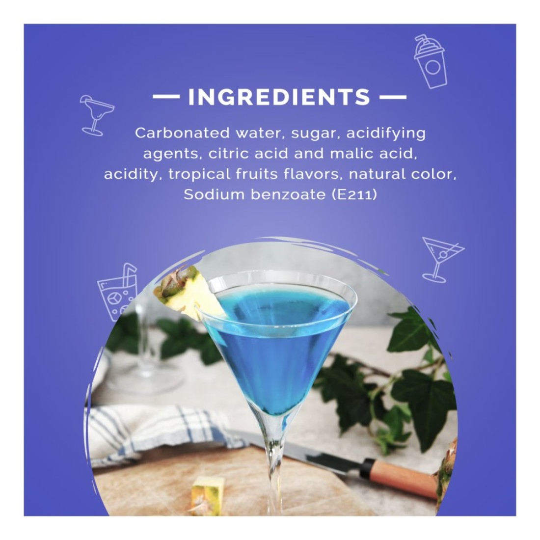 Freez Mix Carbonated Flavoured Drink Bottles Blue Hawaii 275ml Pack of 6