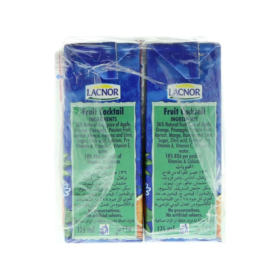 Lacnor Essentials Fruit Cocktail Juice 125ml Pack of 6