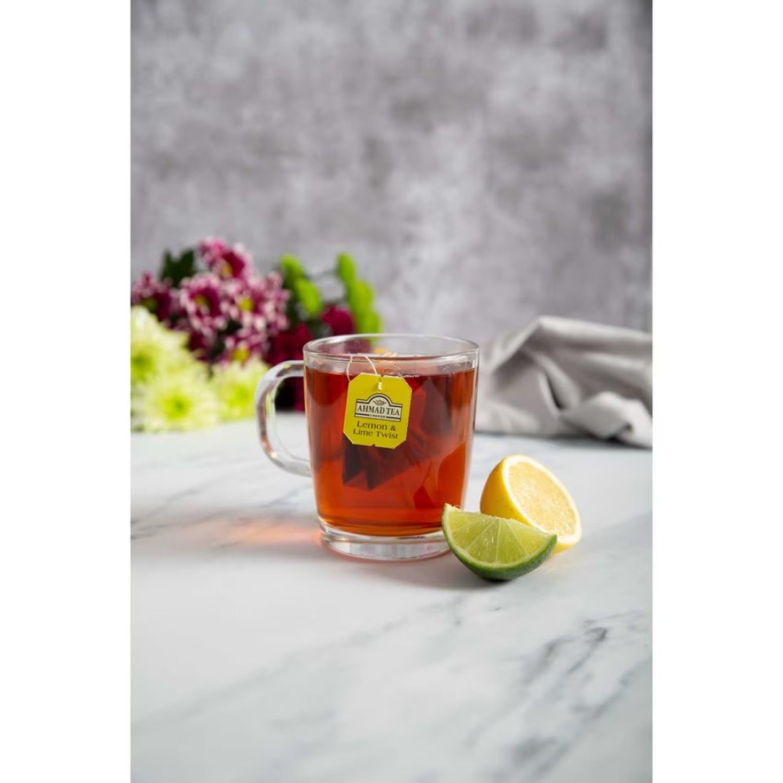 Ahmad Tea Lemon and Lime Twist Flavoured Black Tea with Fruit Tea Bags 20 Tea Bags