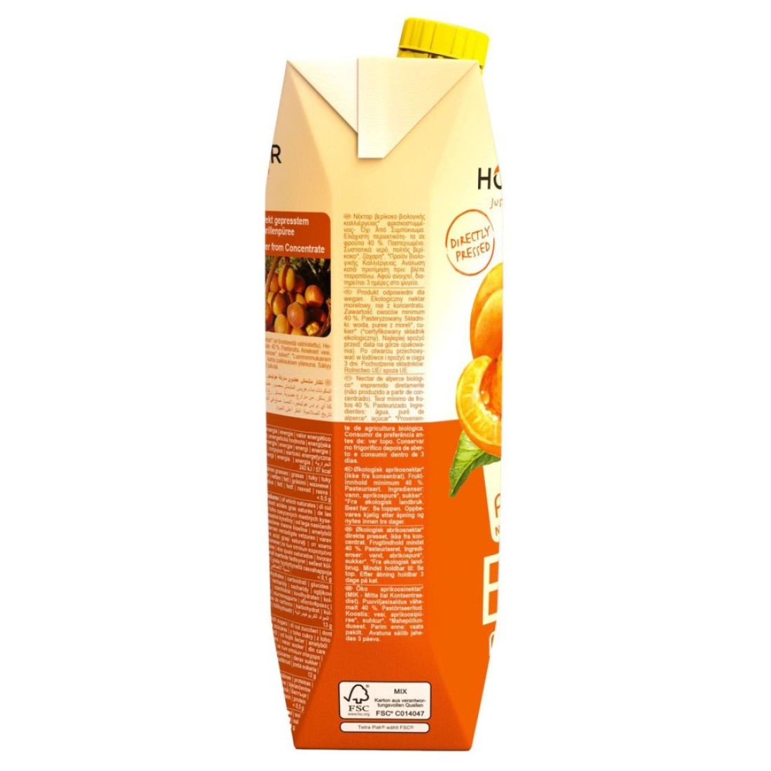 Hollinger Organic Apricot Juice, 1L Pack of 2