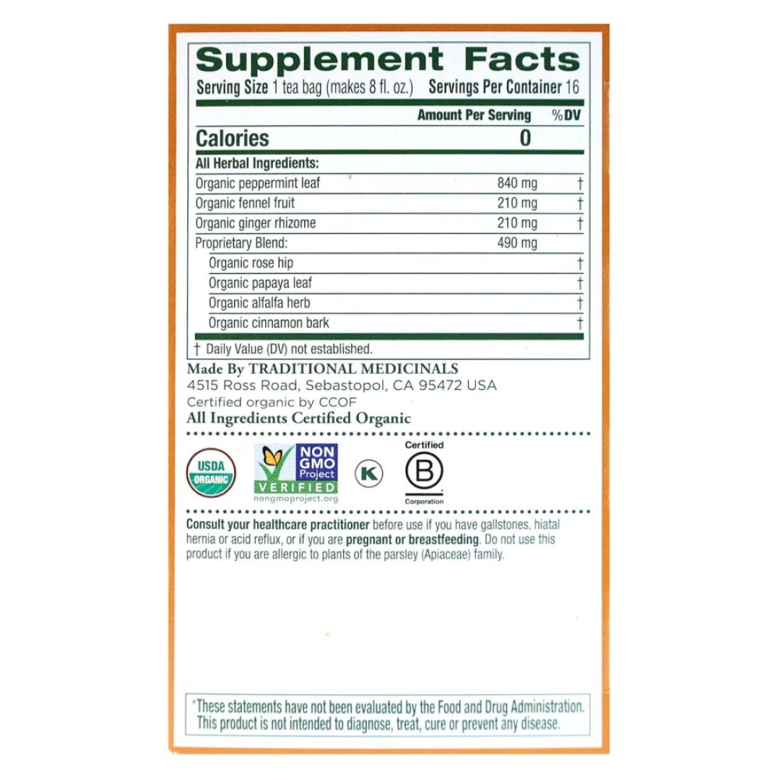 Traditional Medicinals Eaters Digest Peppermint 24g