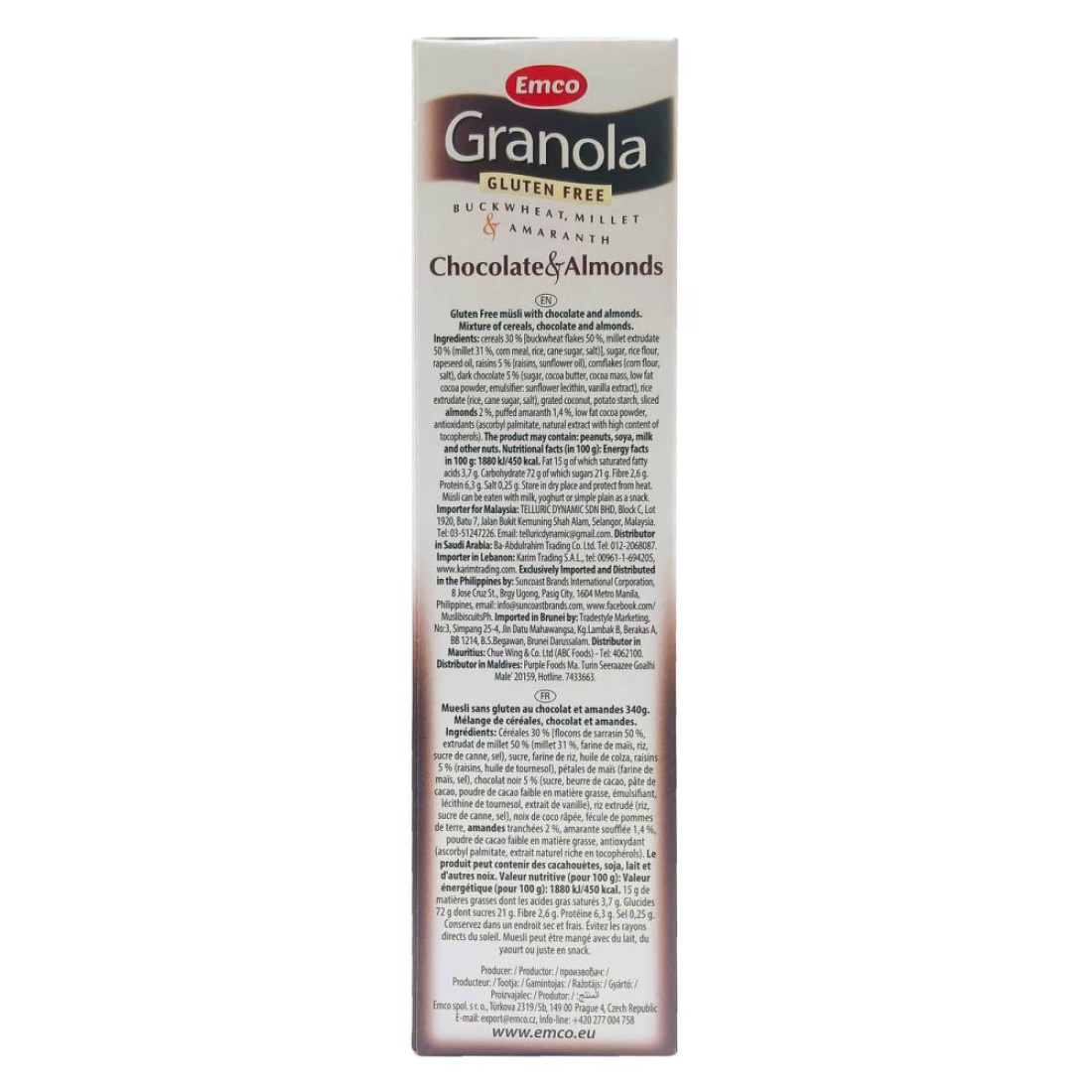 Emco Gluten Free Chocolate And Almonds Granola 340g