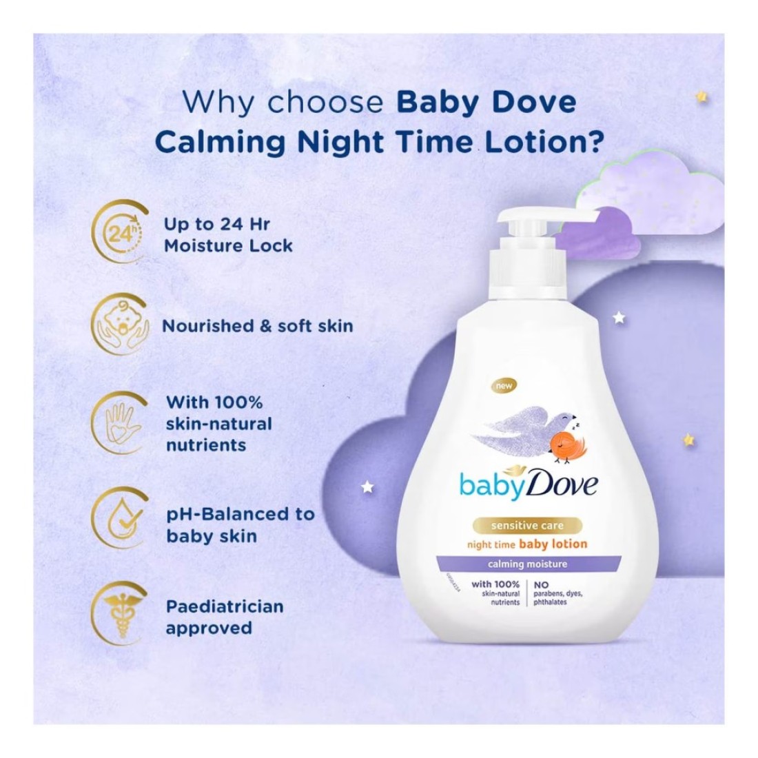 Dove Baby Sensitive Care Calming Moisture Night Time Baby Lotion 400ml