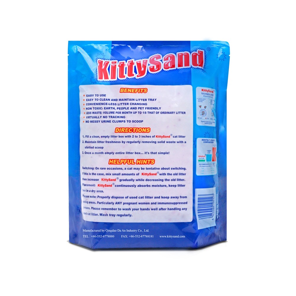 Bag of 3 - KittySand 100% Natural, Lavender Scented Silica Crystal Premium Quality Cat Litter 3.8L