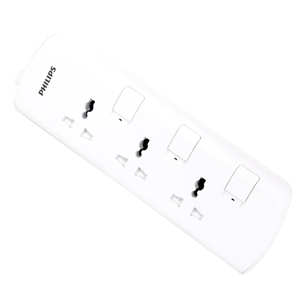 Philips 3 Way Extension Socket with Individual Switch 2m