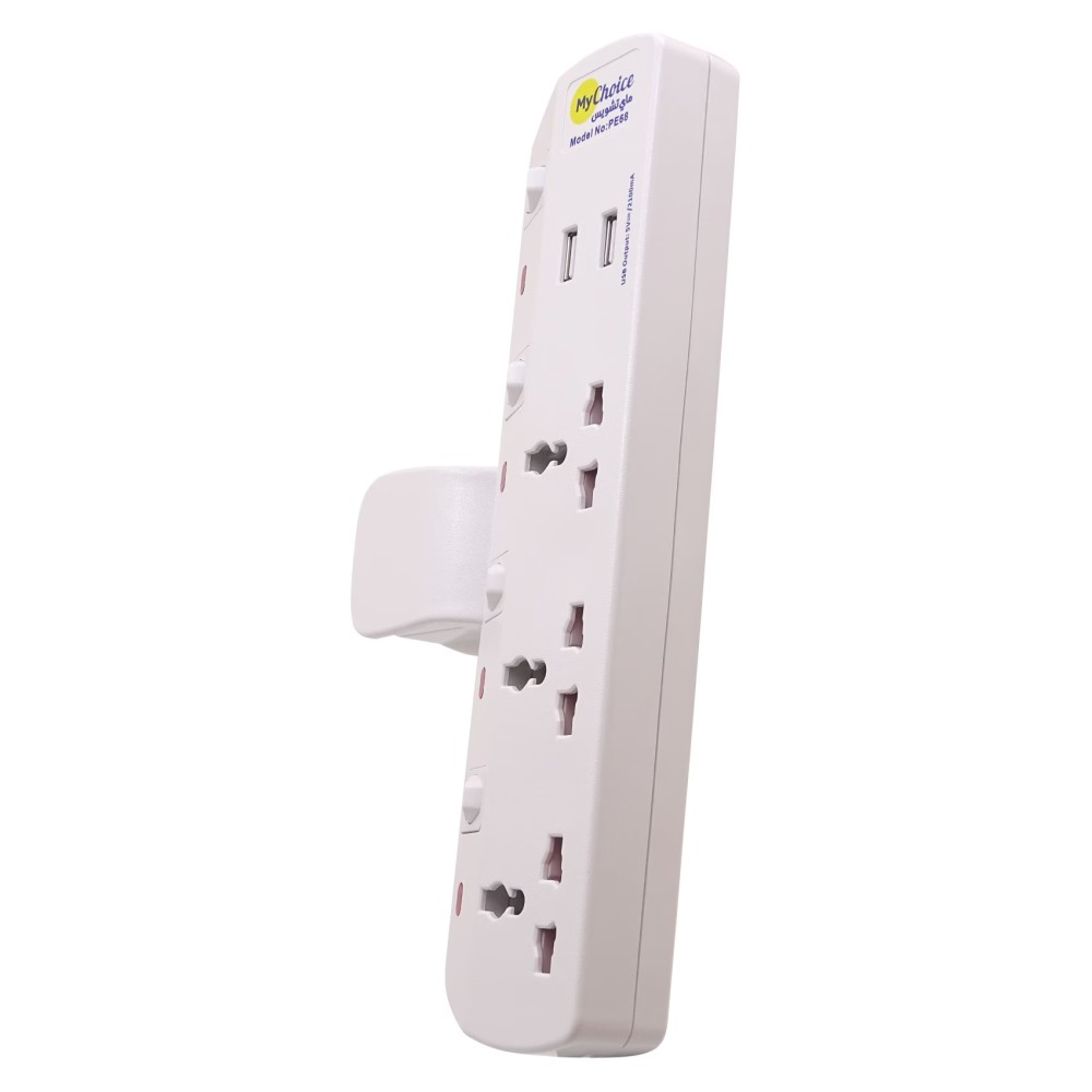 MyChoice 3-Way with 2 USB Ports T-Shape Universal Wall Socket Adapter
