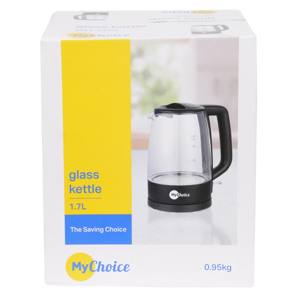 MyChoice Glass Electric Kettle MKT-233G Black 1.7L