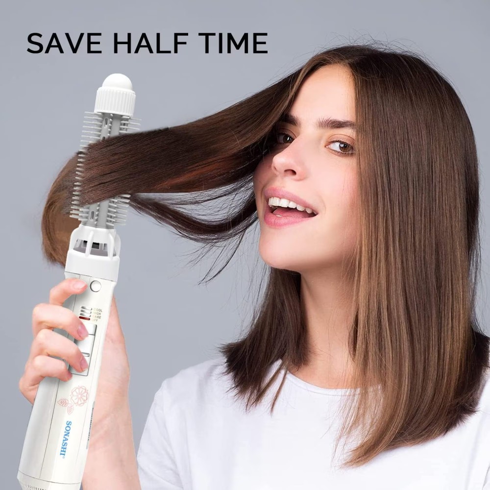 Fitto 7-in-1 Women Hair Styler - Multi-Functional Hair Tool with Curling Iron, Straightener, Crimper, Blow Dryer &amp; More, Adjustable Heat Settings, Professional Hair Styling for All Hair Types