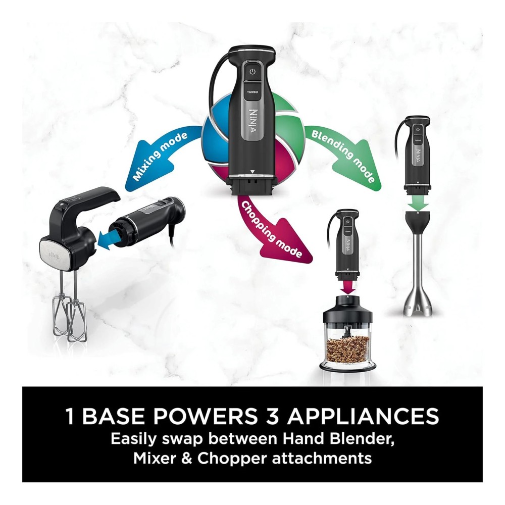 Ninja Foodi 3-In-1 Hand Blender CI100ME Black 850W