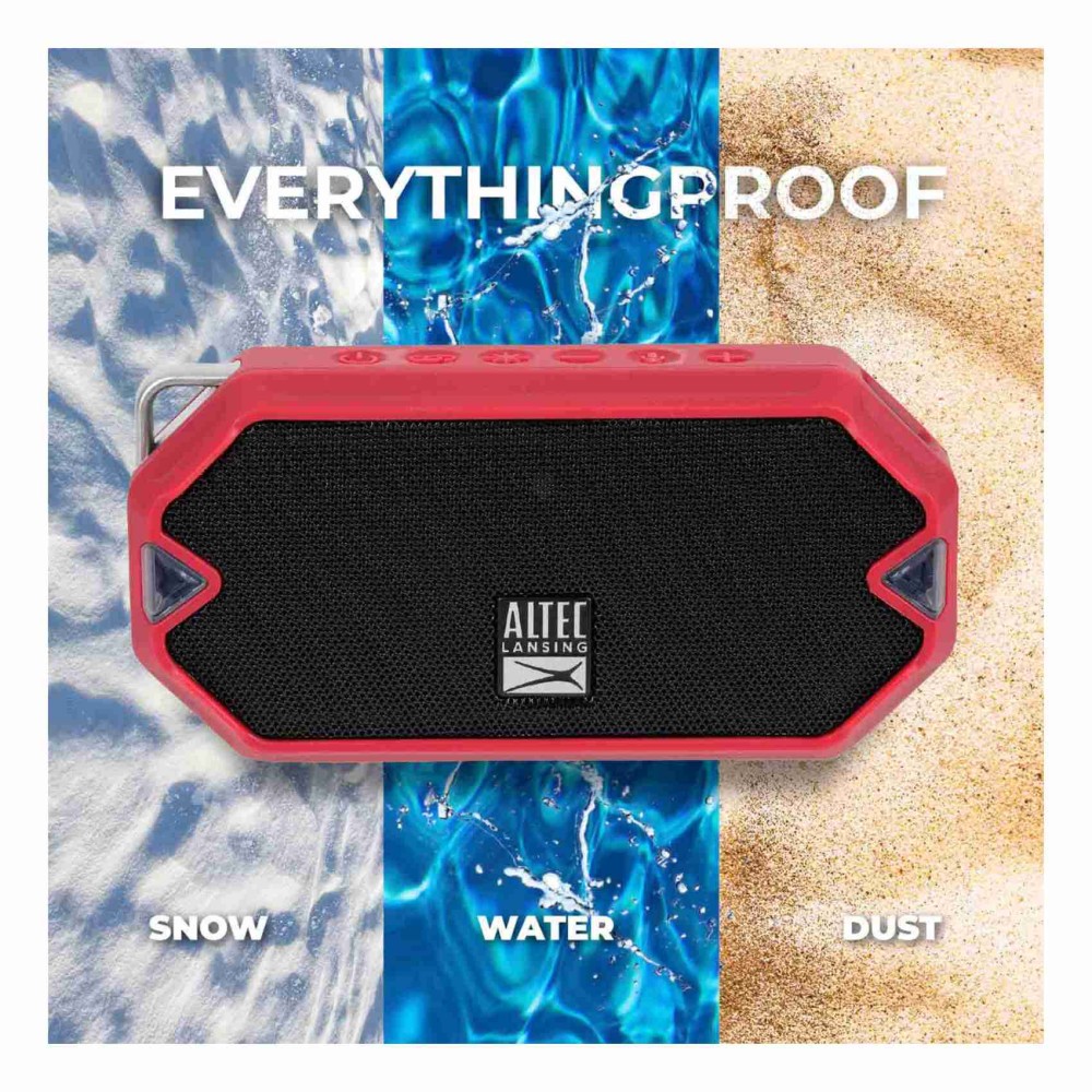 Altec Lansing HydraMini Waterproof Wireless Bluetooth Speaker IMW1000 Torch Red
