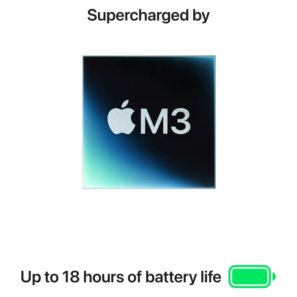 Apple MacBook Air 15 Inch, 8GB RAM, 512GB SSD, Midnight (M3 Chip, 8-Core CPU And 10-Core GPU, English Keyboard, MRYV3ZS/A)