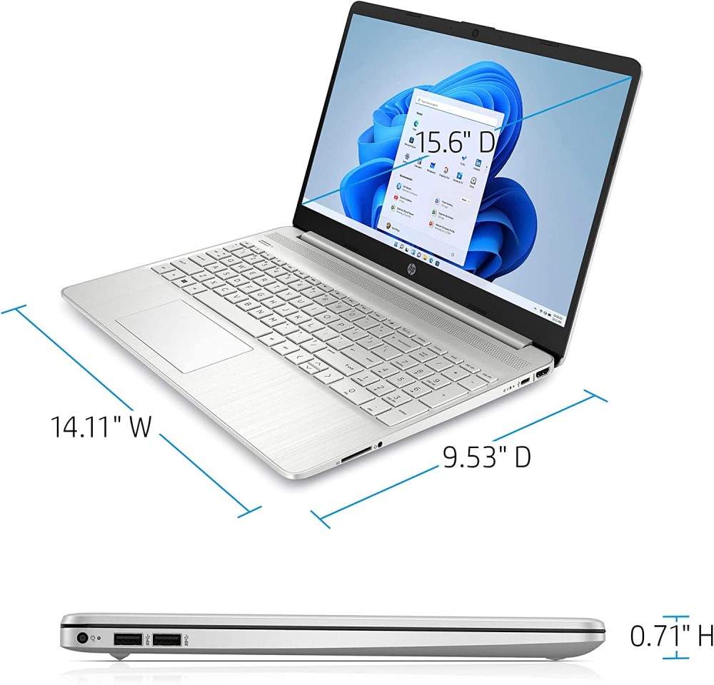 HP 15 DY 2703dx, Intel Core i5-1135G7, 8GB &lrm;DDR4 RAM, 512GB SSD, 15.6&quot; HD LED Touch Window 11 - Natural Silver