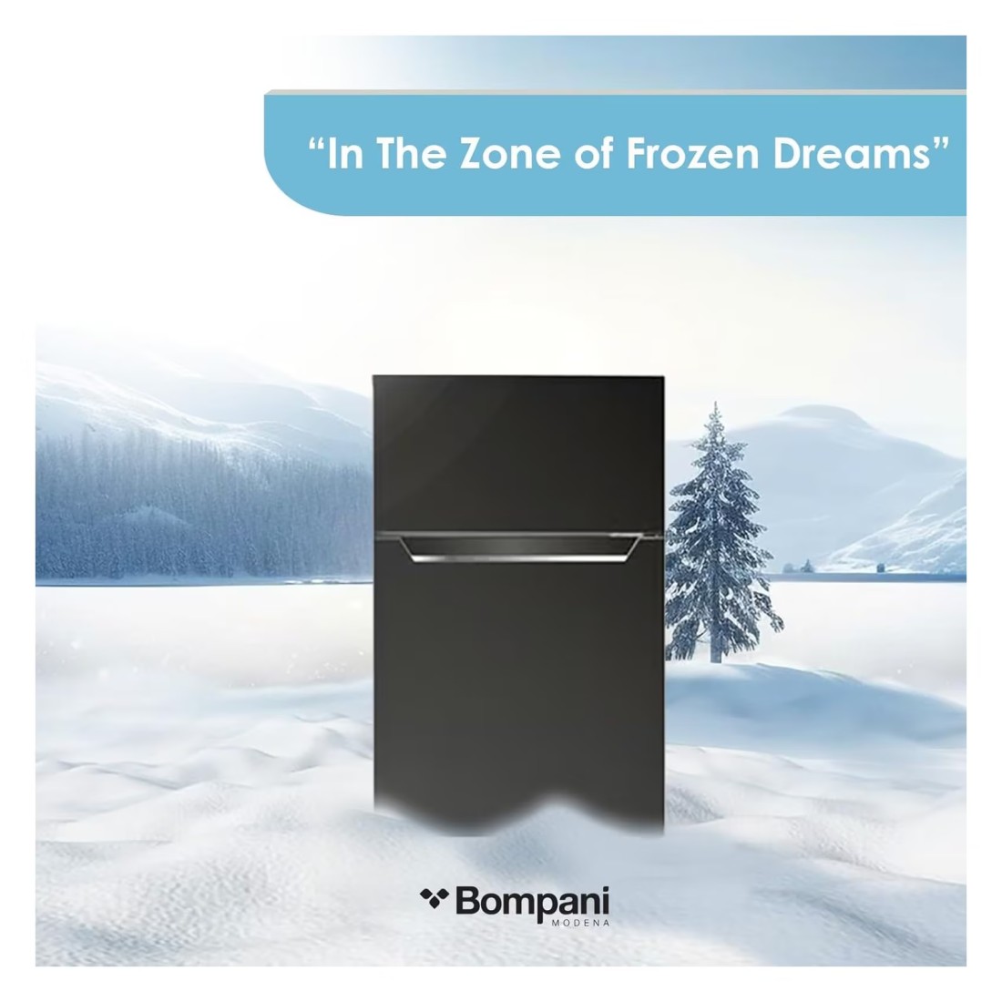 Bompani Top Mount Refrigerator BR100SS Black 100L