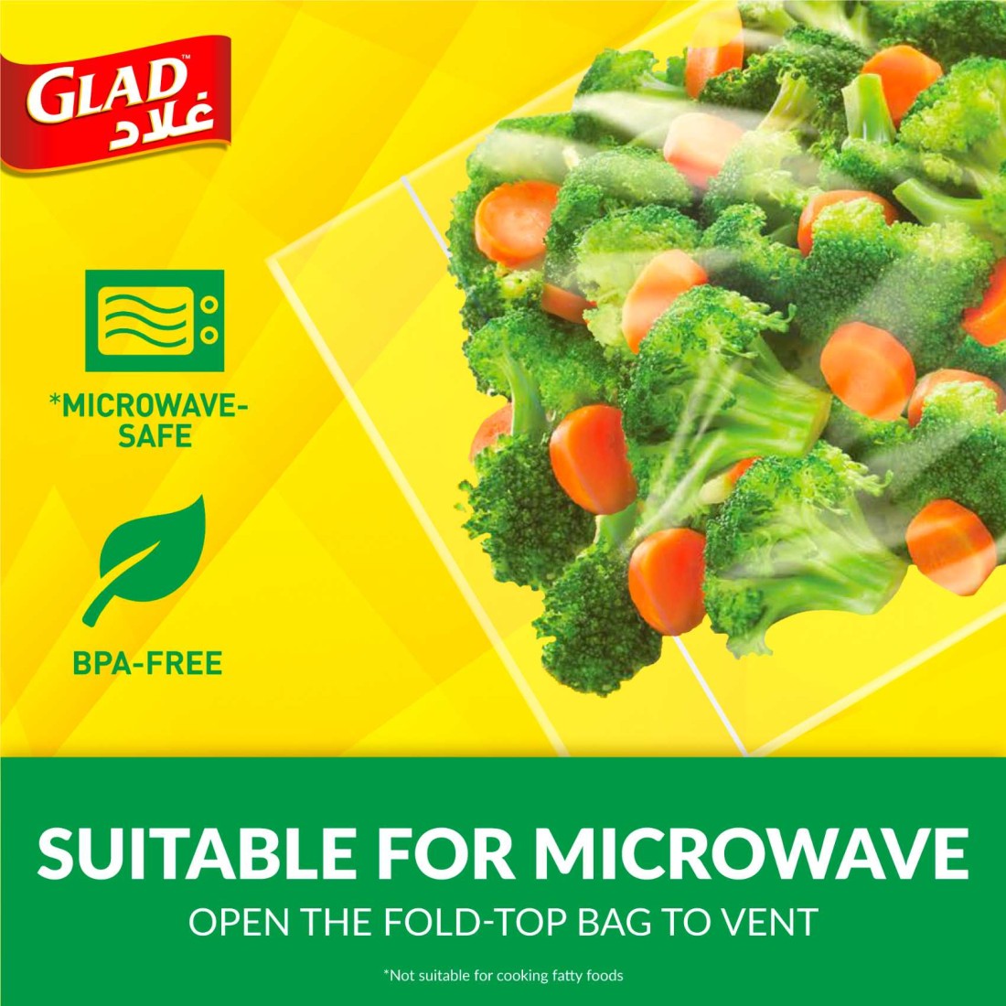 Glad Sandwich Fold-Top Bags, 180 Bags, 13.5x16cm