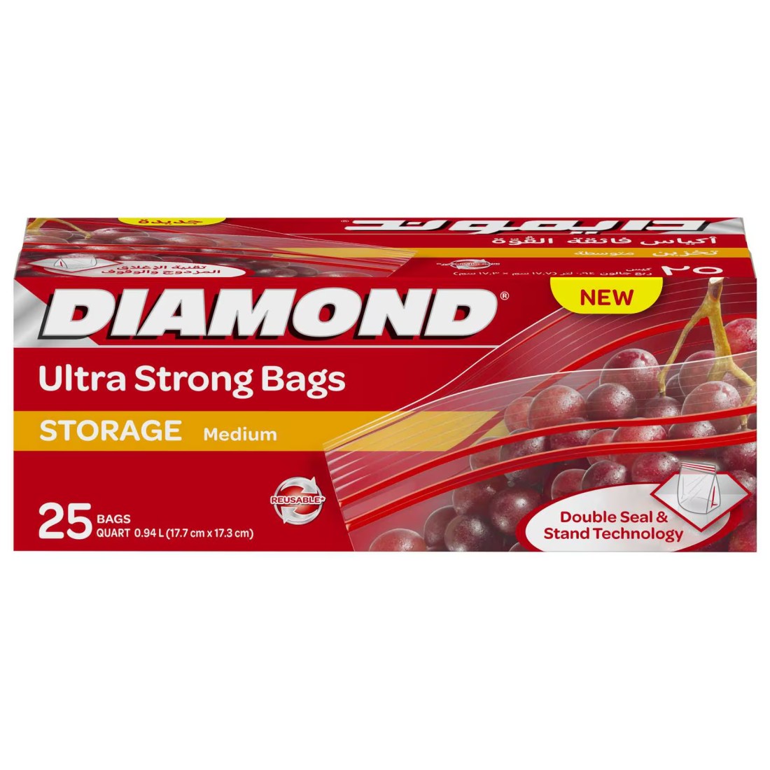 Diamond Storage Zipper Bags Medium Clear 25 Bags
