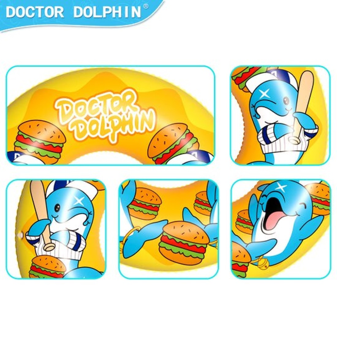 Doctor Dolphin Inflatable Swim Ring 60 cm for 4+ Years &ndash; Featuring Fun Designs With Dolphin
