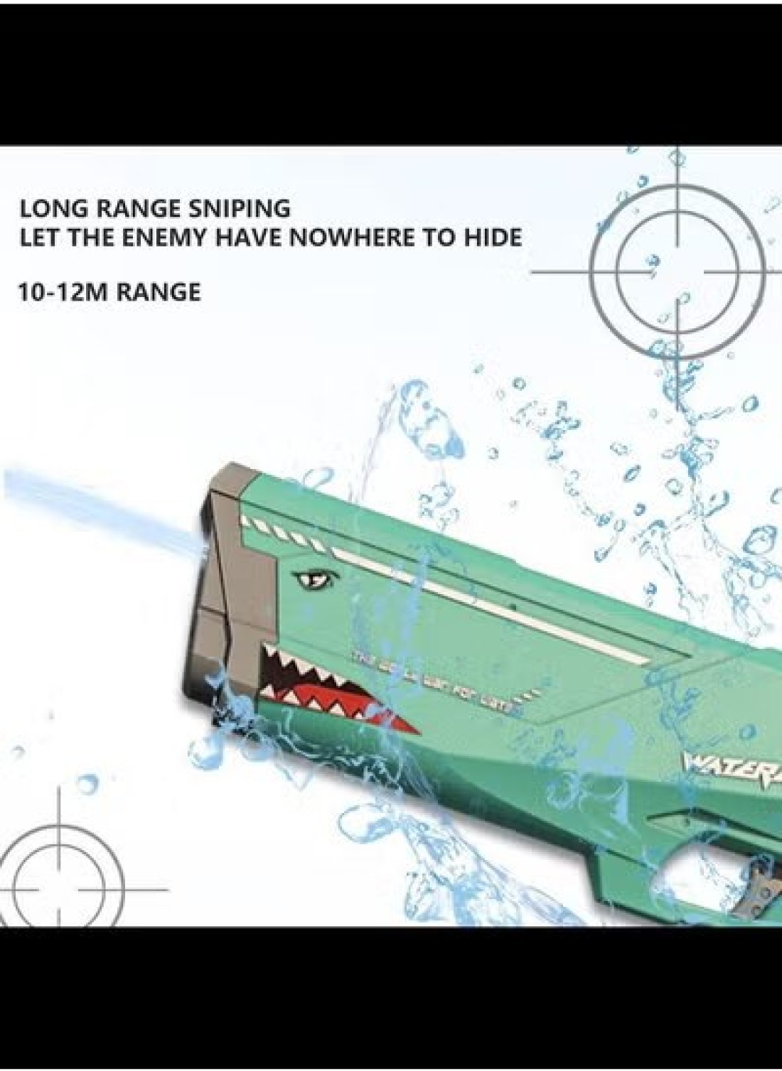 Radiotronics Toy Garrage Shark Electric Rechargeable Waterproof Water Bursting Gun Toy Sprayer for Summer, Outdoor, Beach & Pool Ideal for Kids, Adults, 550ml Capacity (Red)