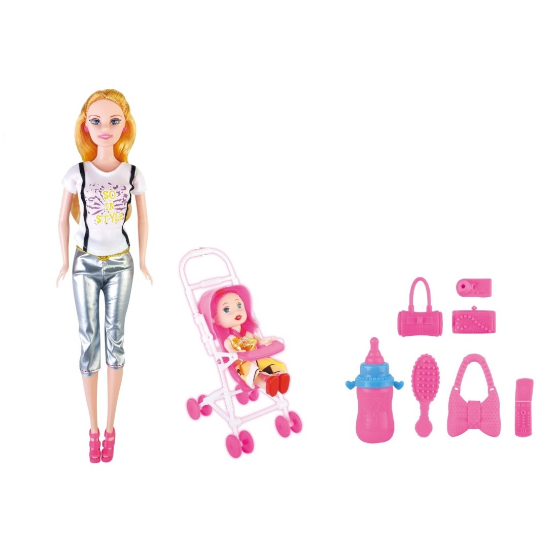 Power Joy Leila Trolley Fashion Doll Multicolour Pack of 9