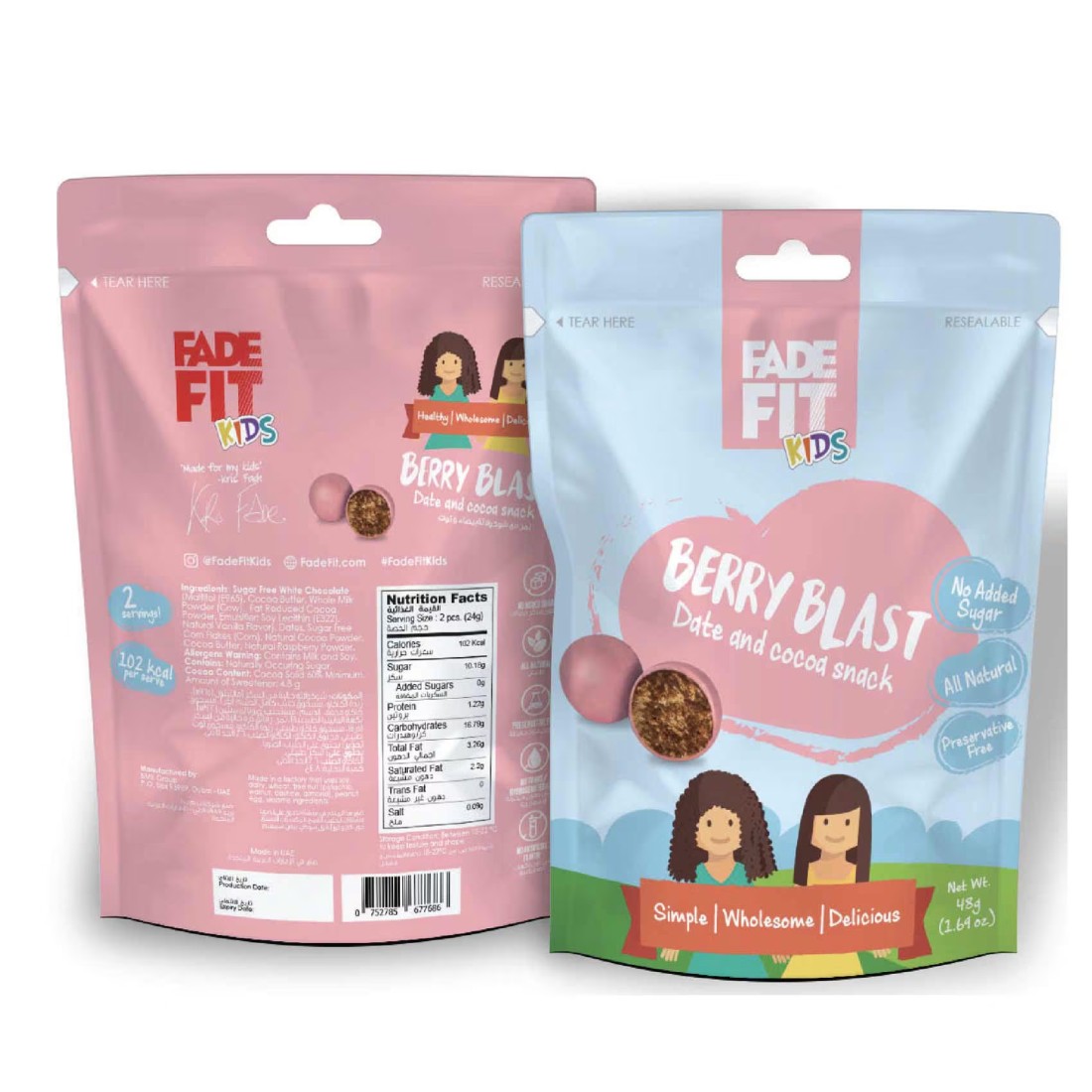 Fade Fit Kids Berry Blast Energy Balls, 45g