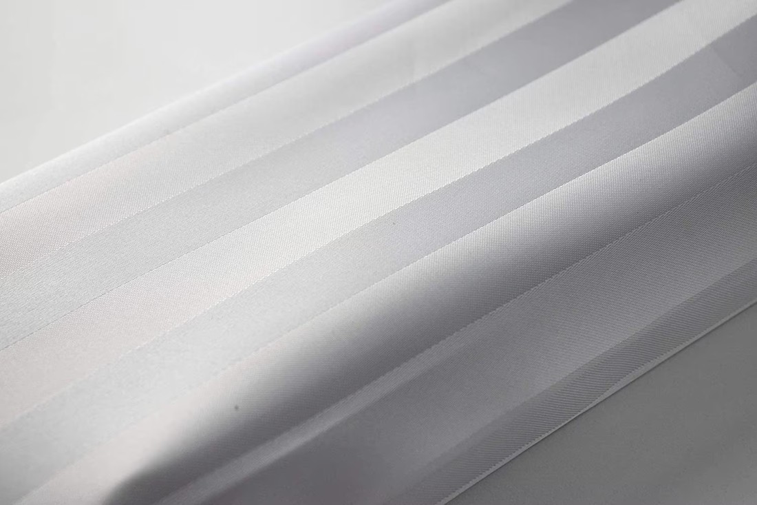 Hotel Linen Klub Twin Fitted Sheet 1pc, 100% Cotton 250tc Sateen 1cm Stripe , Size: 100x200+25cm, White