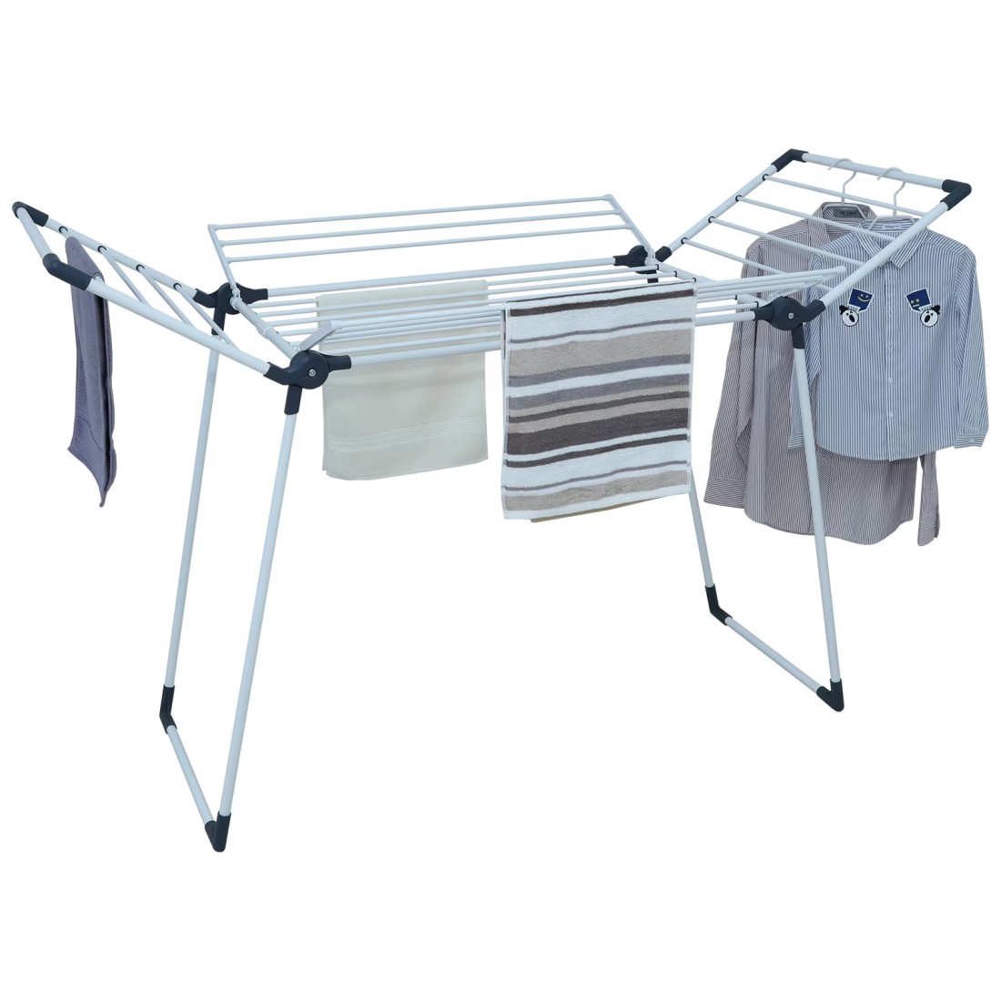 Winsor Cloth Drying Foldable Stand 21 Meters Strong and durable tubes with Rust Proof Powder Coating Clothes Dryer Drying Stand Laundry Heavy Duty Clothing Racks - WR80827 White