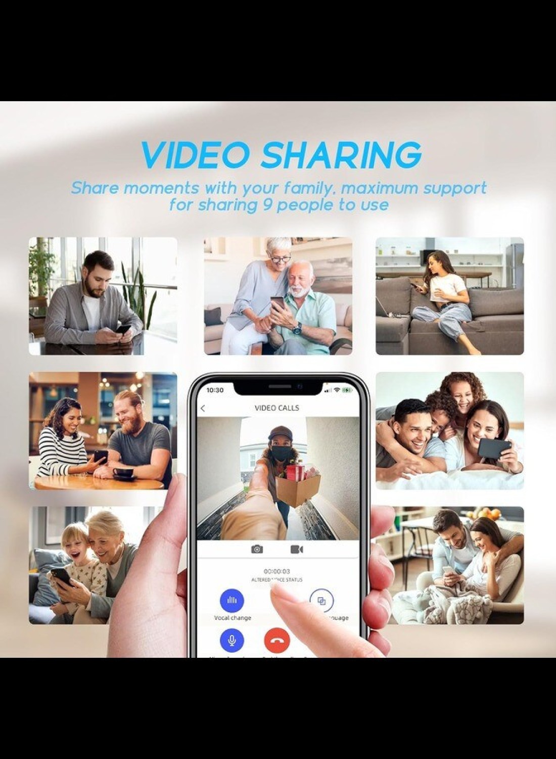Door Bells with Camera Wireless Chime HD 100MP Video Camera - No Drill Mount No Subscription, Rechargeable Battery Powered 100 Days Use, Motion IR Sensor, View Intercom