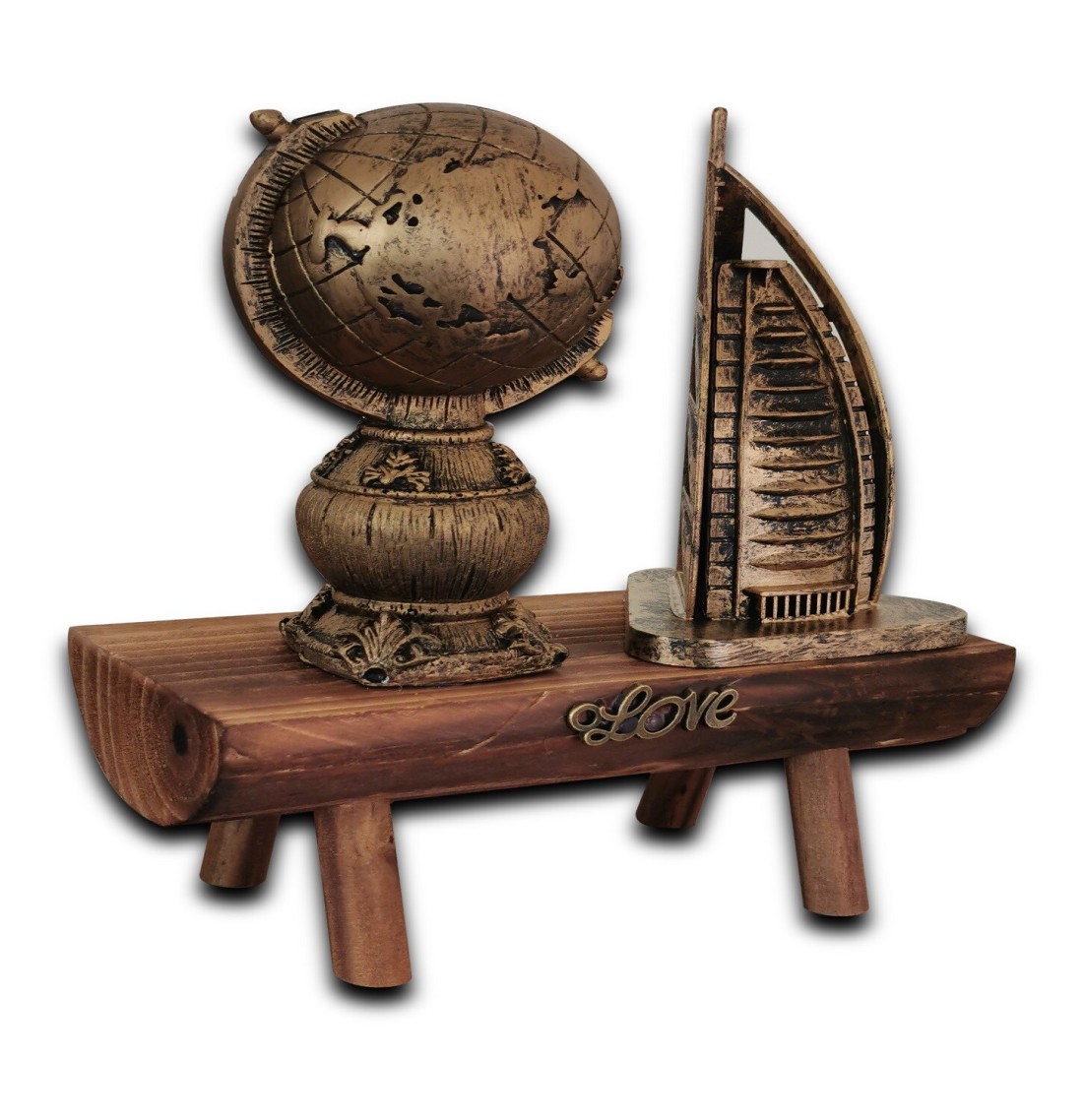 Creative Deign Home Decor Antique Look Beautiful Dubai Burj Al Arab with Globe Home Office Decoration and gift