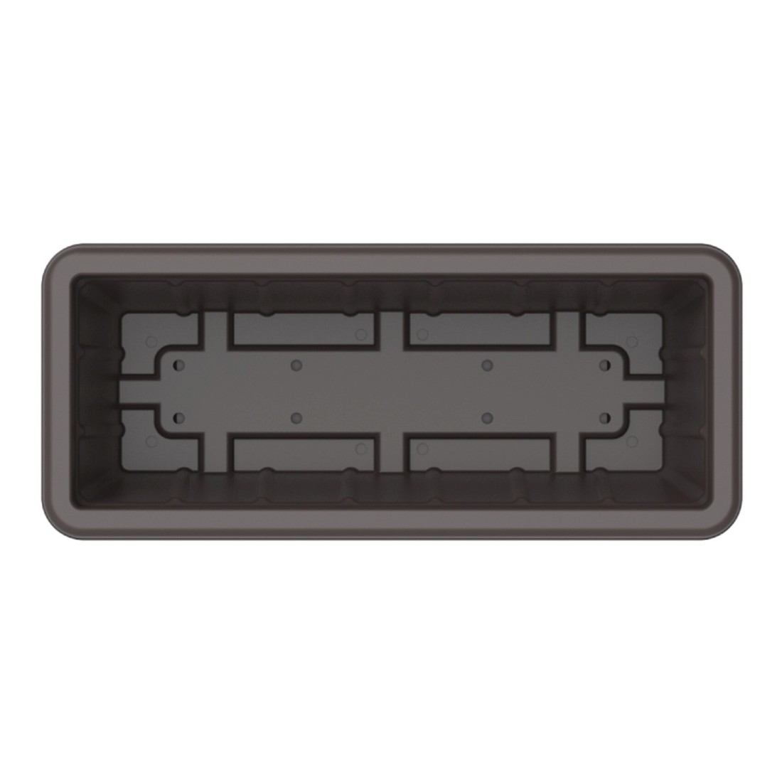Cosmoplast Cedargrain Rectangular Planter With Tray Dark Brown 18inch