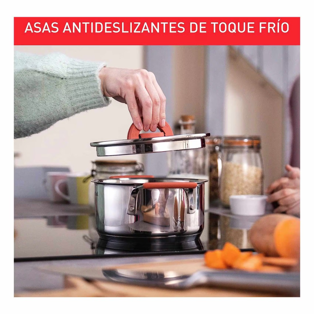 Tefal Optispace Stainless Steel Cooking Set 6 PCS