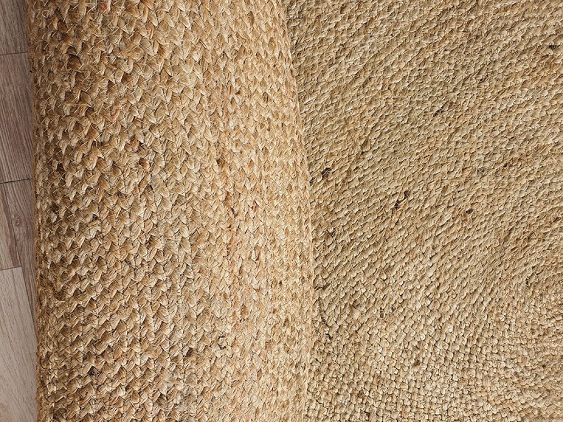Handmade Natural Color 200 CM Braided Round Jute Rug - BR 016