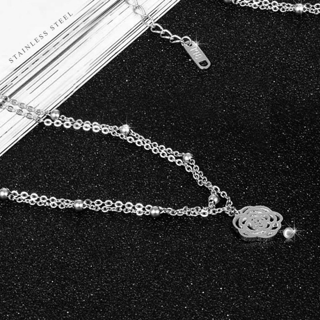 Aiwanto Anklet Silver Double Chain Ankle Chain Anklets Gift