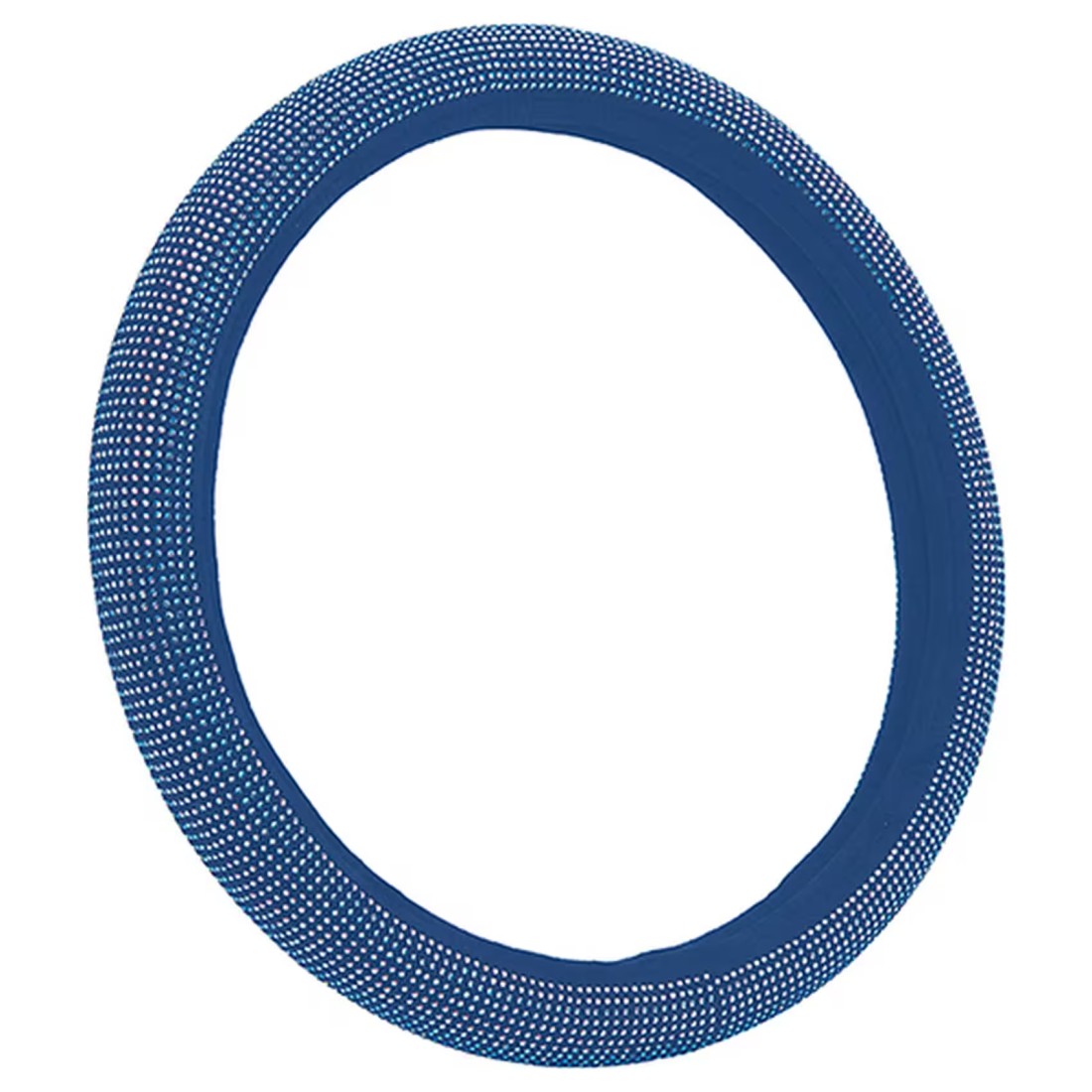 Fabric Rhinestone Decorated Steering Wheel Cover Blue