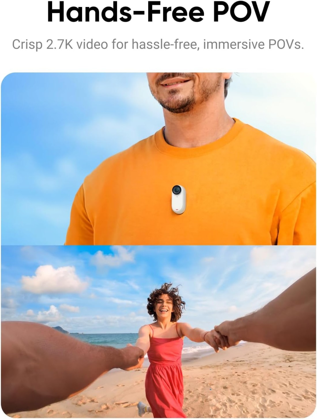 Insta360 GO 3 (64GB) – Small & Lightweight Action Camera, Portable And Versatile, Hands-Free POV, Mount Anywhere, Stabilization, Multifunctional Action Pod, Waterproof, For Travel, Sports, Vlog