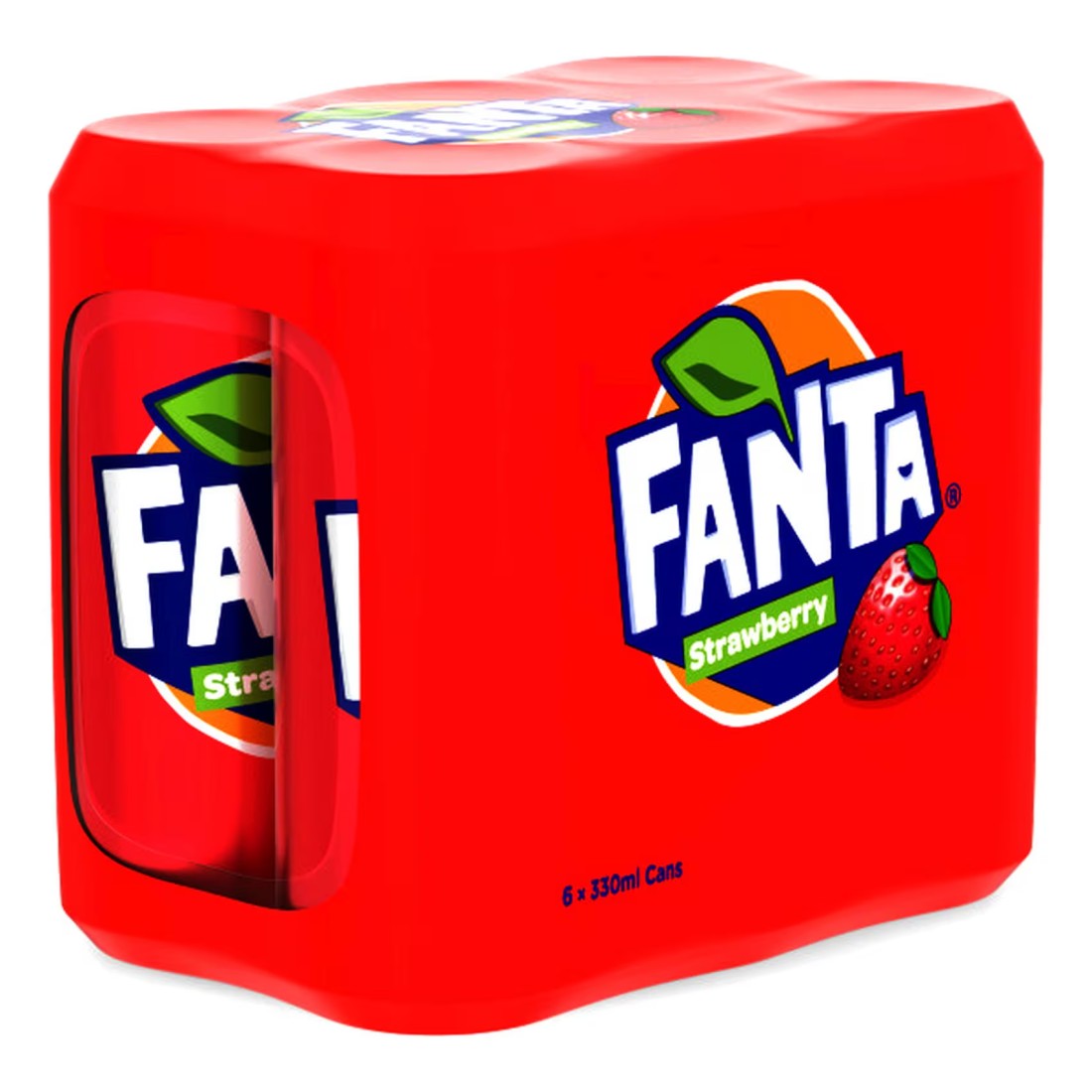 Fanta Strawberry Carbonated Soft Drink Can 330ml Pack of 6