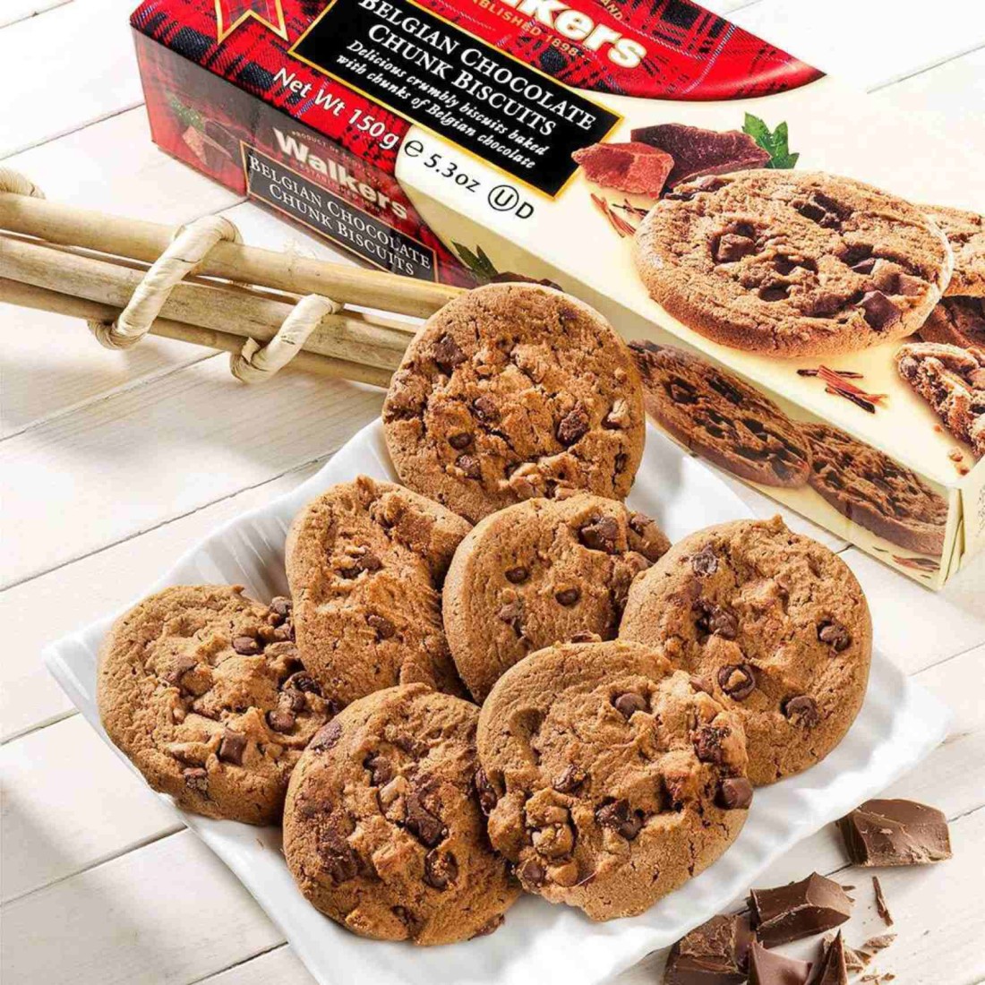 Walker&#39;s Belgian Chocolate Chunk Biscuits, 150g