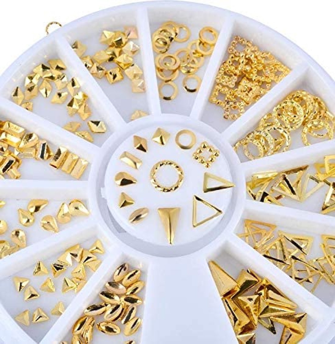 Aiwanto 3Packs 12 Designs Rhinestone Nail Metal Rivets 230 Nail Art Metal Rivets